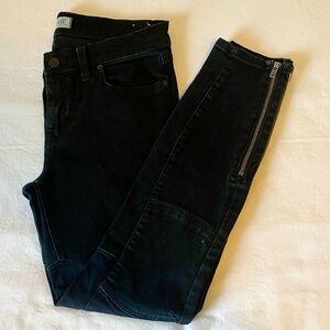 Madewell Jeans Skinny Skinny Moto Ankle Zip Black size 6